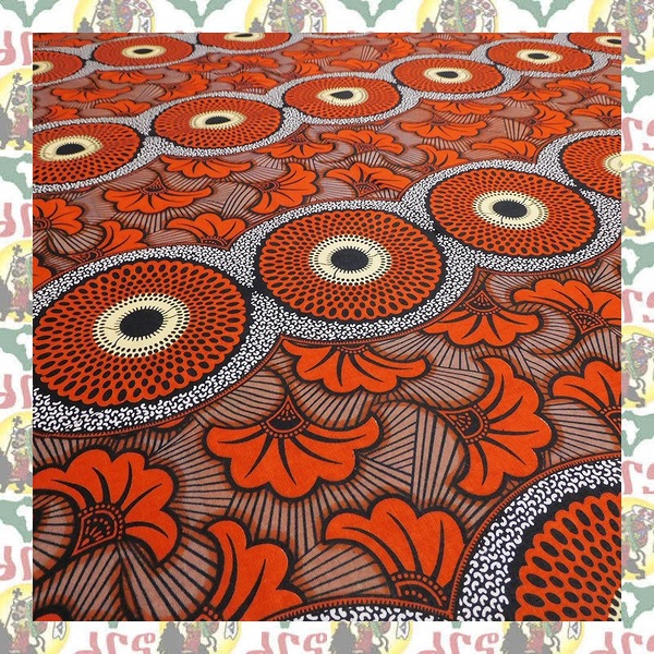 【SALE/180cm x 110cm/2ヤード】アフリカンプリント生地 barg-r13 アフリカ布 アフリカ生地 ゴールドプリント アンカラ キテンゲ