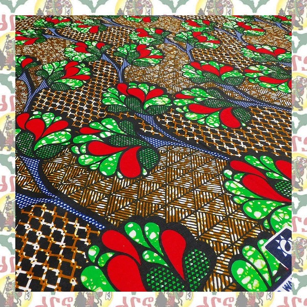 【SALE/180cm x 110cm/2ヤード】アフリカンプリント生地 barg-r28 アフリカ布 アフリカ生地 ゴールドプリント アンカラ キテンゲ