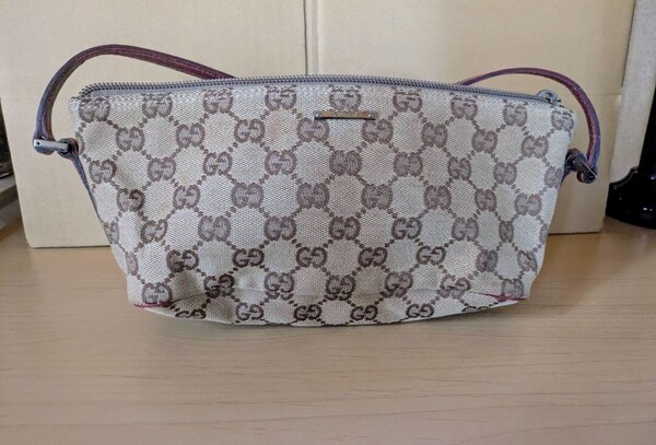 GUCCI アクセサリーポーチ ハンドバッグ GG柄 キャンバス グッチ GGキャンバス ミニバッグ 07198 002122