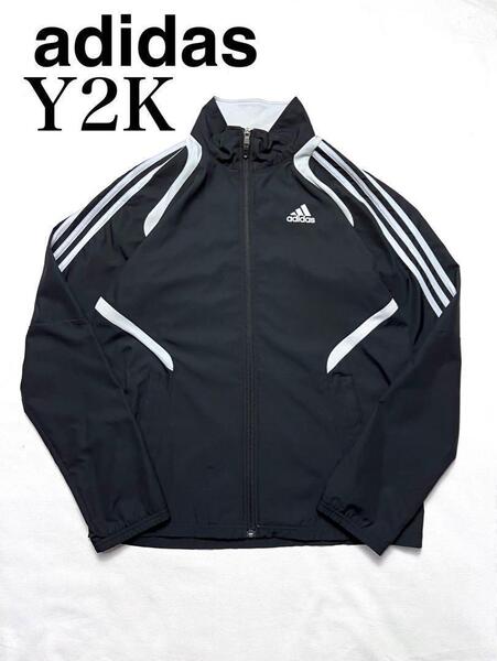 Y2K 00 adidas アディダス Tech トラックジャケット M ブラック ストリート
