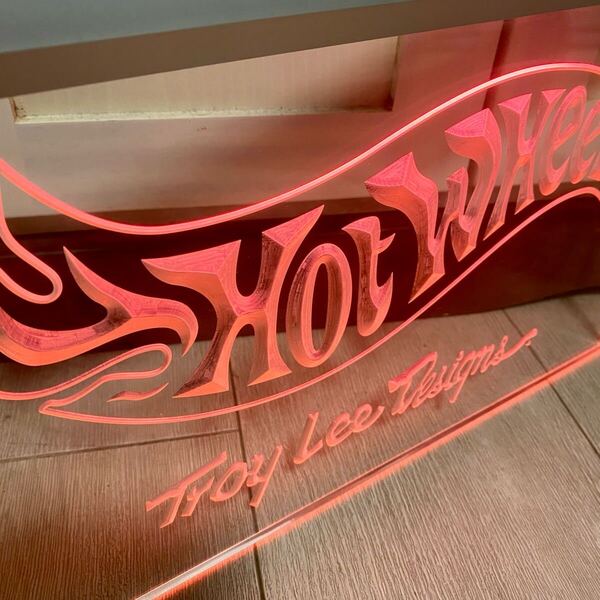 ホットウィール HOT WHEELS TroyLeeDesigns LED ネオンサインプレート ネオンボード 看板 カスタム品
