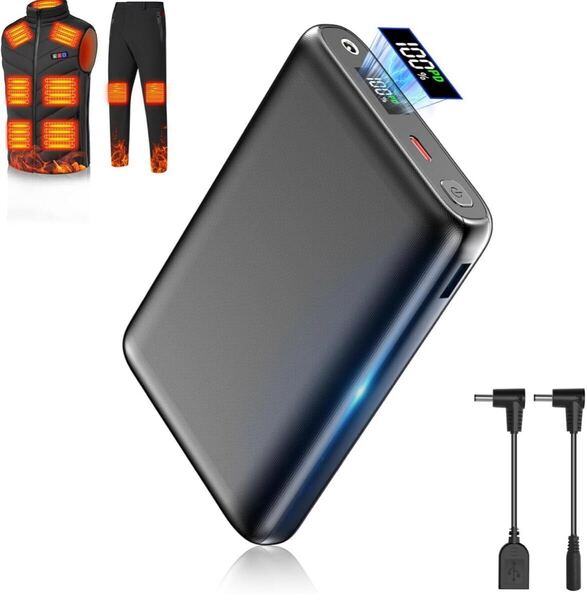 モバイルバッテリー 加熱ベスト DC7.4V高出力 PD22.5W 急速充電 30000mAh モバイルバッテリー 大容量 専用電池 DC/USB PSE認証済み