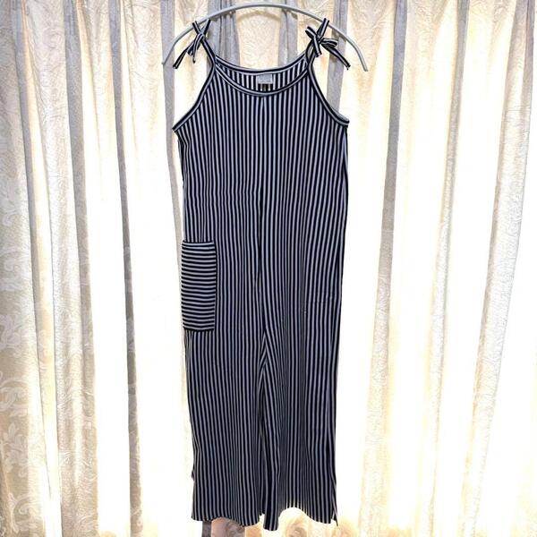 ZARA Girls 150cm オーバーオール ボーダー サロペット 子供服