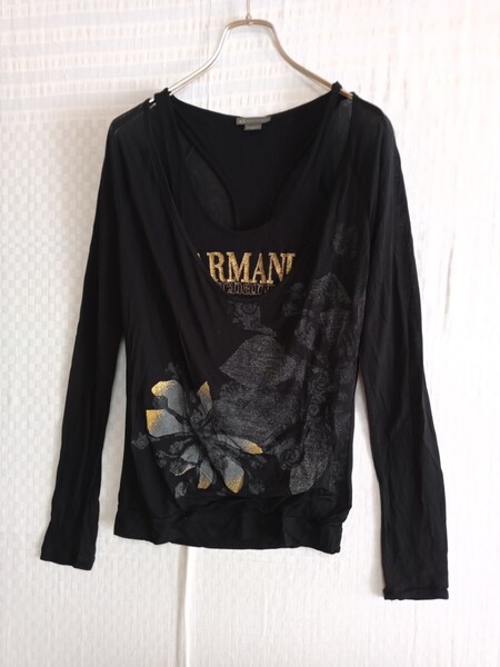 12255 ★★ ALX ARMANI EXCHANGE タンクトップドッキングトップス サイズXS 黒