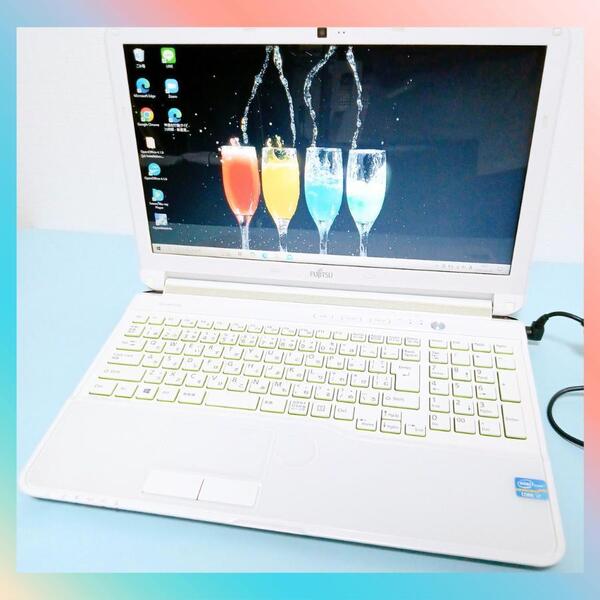 FUJITSU LIFEBOOK AH53/J初心者安心♪猫タイピング&初期設定済!すぐ使えるWi-Fi対応ノートPC 15.6インチ(解像度1366×768)