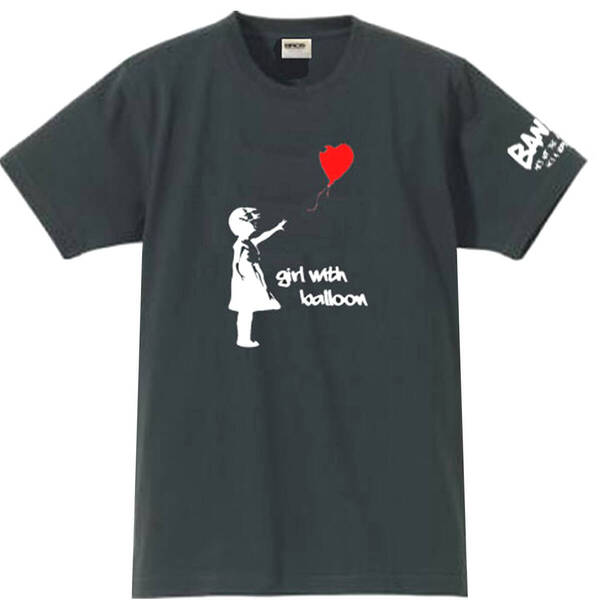 【バンクシー黒M】5oz風船と少女Tシャツ★banksy送料無料・新品