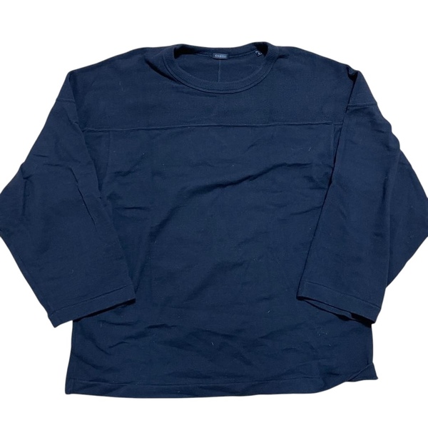 2021AW COMOLI コモリ U03-05009 ウール フットボール Tシャツ ネイビー サイズ2 長袖 L/S #2430