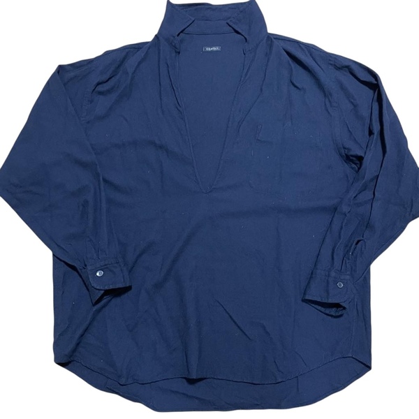 2022AW COMOLI ウールビエラ スキッパーシャツ ネイビー W03-02008 サイズ1 NAVY #2438