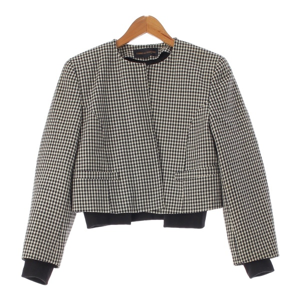 ヴィンテージ COMME des GARCONS コムデギャルソン 89AW 千鳥格子 ライナー付き ノーカラージャケット GJ-05004S S #A2745