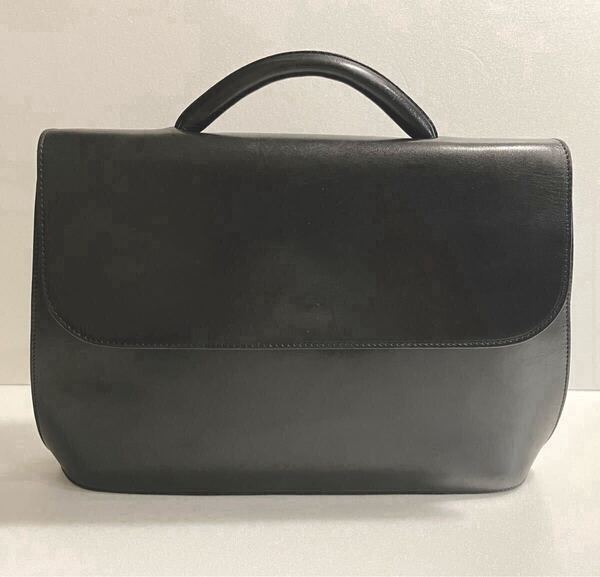 VINTAGE / im MIYAKE DESIGN STUDIO / LEATHER HAND BAG / BLACK /イッセイミヤケデザインスタジオ /レザーハンドバッグ / OLD 80s 80年代
