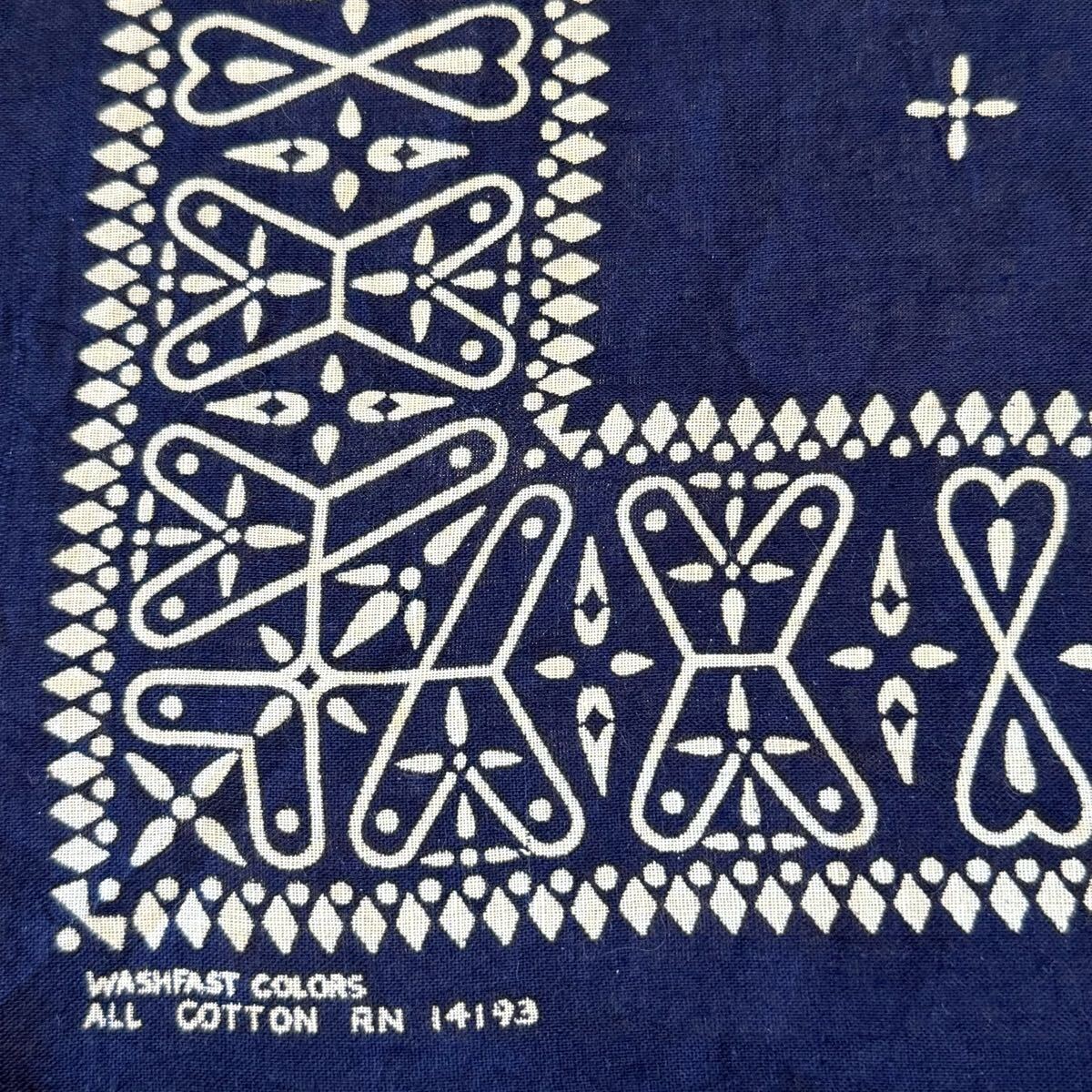 60s アイアンクロス RN14193 vintage BANDANA USA製 ブラック