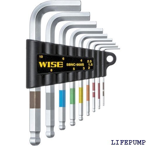 ワイズ WISE ボールポイント六角棒レンチ 9本セット ショート 日本製/本締めが可能/SBNC-900S 16932