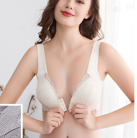 フロントホック ナイトブラ レース ノンワイヤー 前ホック インナー キャミソール トップス 美乳 バストアップ