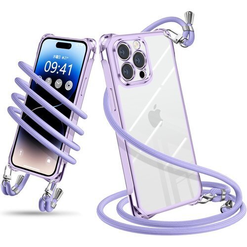 iPhone 14 Pro Max ケース ショルダー し可能 落下防止 紛失防止 ワイヤレス充電対応 パープル 1253
