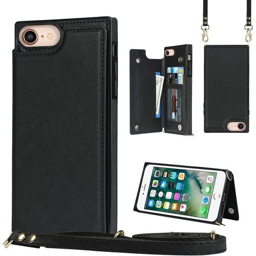 Pelanty For iPhone SE 第2世代 /SE3/6/6S/7/8 スマホケース 横開-ブラック 200