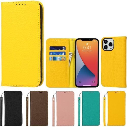 Eastwave アイフォン for iPhone 1 おしゃれ 内蔵マグネット カード収納 人気 -イエロー 1044
