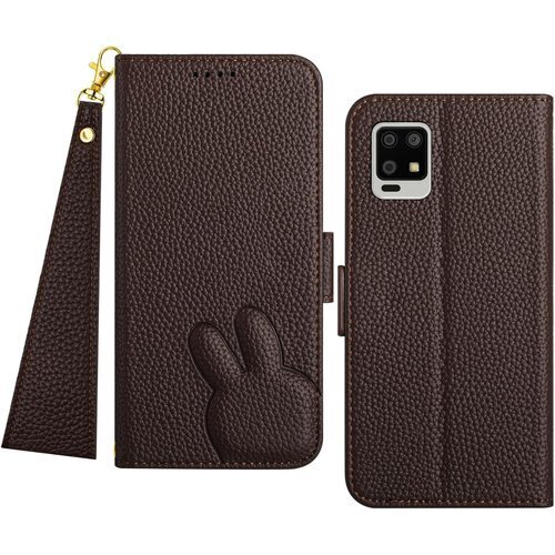 Grandoin AQUOS zero6 ケース 手帳 H-RM18 スマホケース 6.4インチ 対応 - 褐色 1109