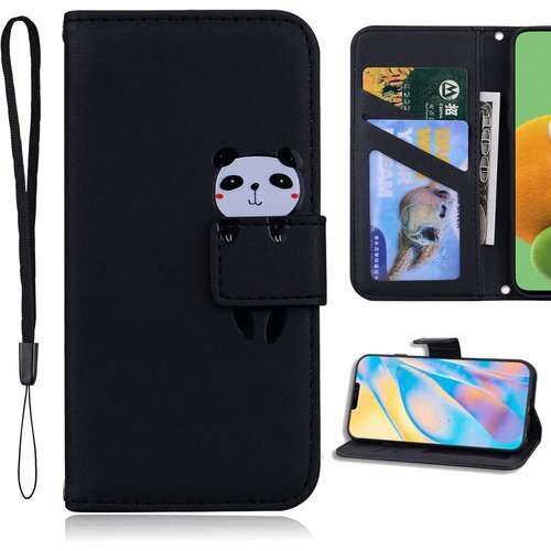 Oppo Reno11 A ケース 手帳型 Oppo ルダー ベルトマグネット スタンド機能 パンダ ブラック 1413