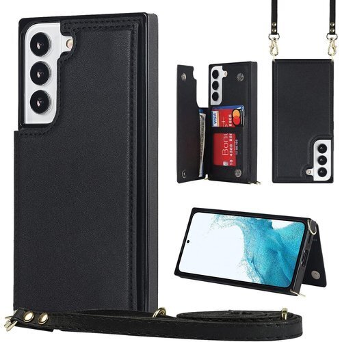 For Galaxy S22 背面ケース手帳型 Sam スン ギャラクシー S22 スマホケース 横開-ブラック 258