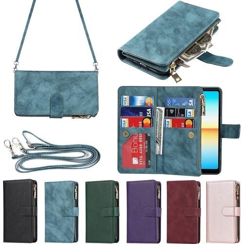 Eastwave for Xperia ACE III 銭入れ ファスナーポケット付き PUレザー 6色 ブルー 353