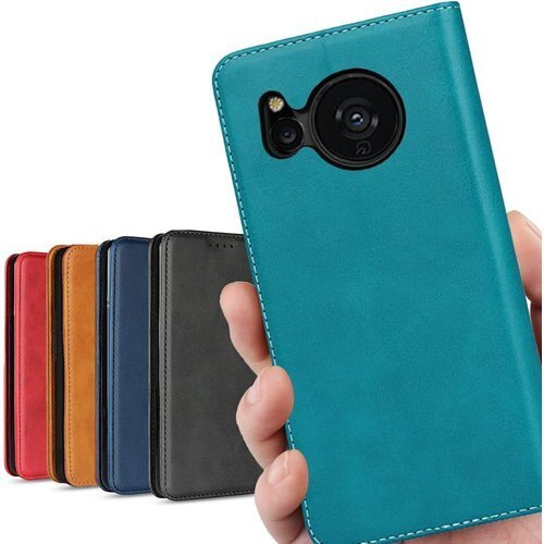 AQUOS Sense7 ケース 手帳型 Sense ード入れ スタンド機能 落ち着いた色 レトロ ターコイズ 415