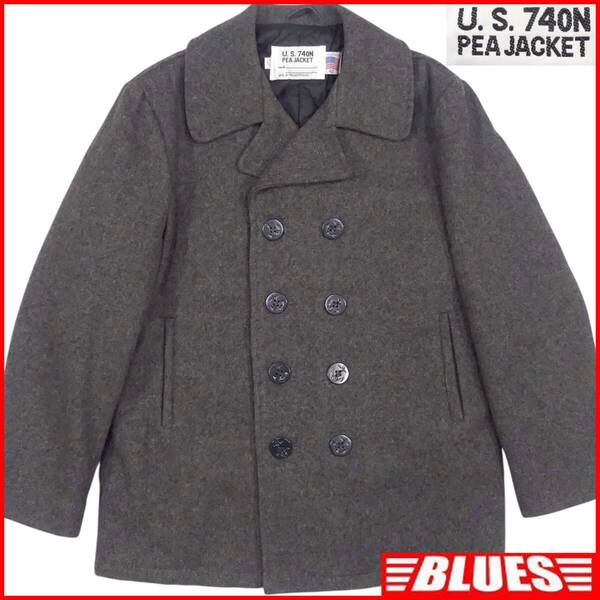 即決★アメリカ製 Schott★メンズ XL ピーコート Pコート ショット 42 グレー ウール USA製 キルティング 軍物 90s ヴィンテージ
