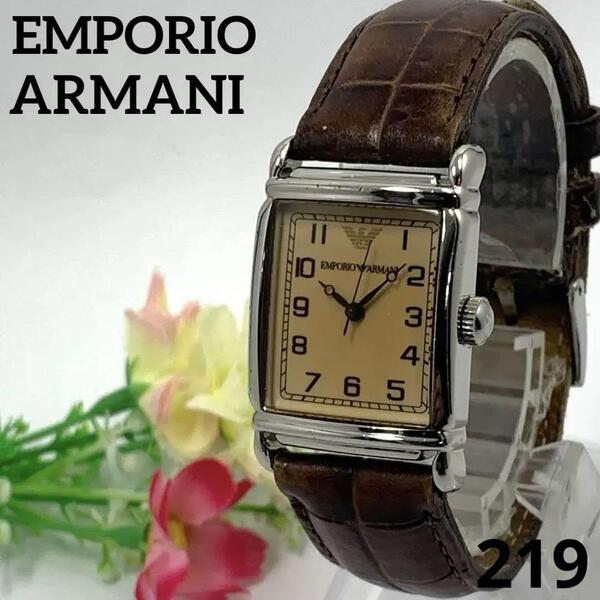 219 稼働品 EMPORIO ARMANI エンポリオアルマーニ レディース 腕時計 電池交換済 クオーツ式 人気 希少 ビンテージ
