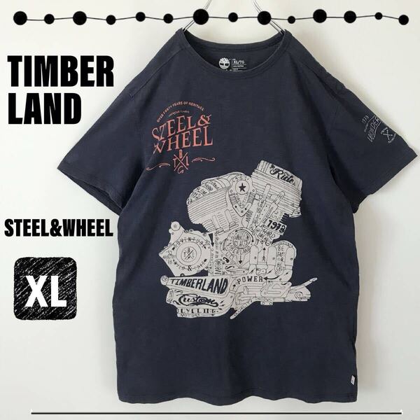 Timberland ティンバーランド★モータースポーツ/STEEL&WHEEL/エンジングラフィックTシャツ★メンズXL