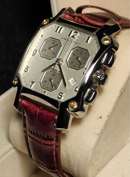 送料込み 超希少 ジュエリー付き Hamilton LLOYD Quartz ハミルトン ロイド クォーツ 腕時計 ジャズマスター カーキ Jazz master