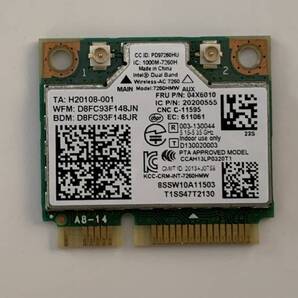 中古 無線LAN WiFiカード AC7260 FRU:04X6010 LENOVO ThinkCentre M73 Tiny