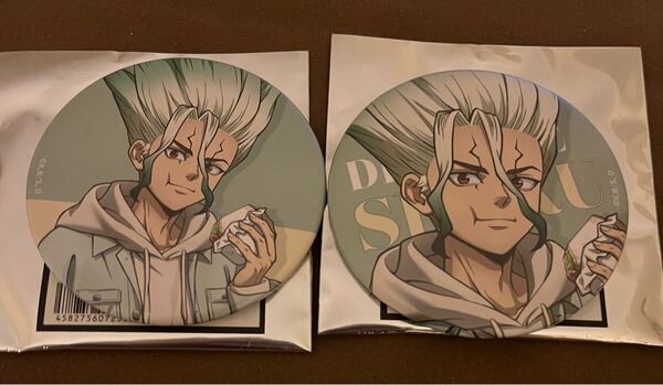 ■ Dr.stone ■ 千空 等身BIGマット缶バッジ セット カフェ ミックスガーデン