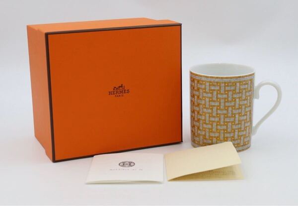 未使用保管品 エルメス HERMES モザイク24 マグカップ ゴールド