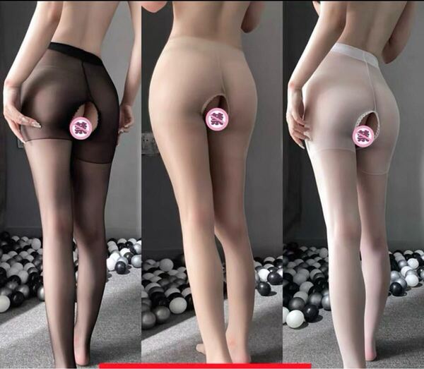 NO55パンティストッキング オープンクロッチ セクシー 美脚 パンスト美脚誘惑透け透け 3枚セット 穴あきストッキング美足