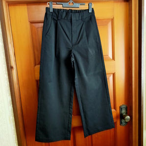 IEDIT ワイドパンツ サイズSP W58-64 ブラック タック Women イディット フェリシモ 729-462
