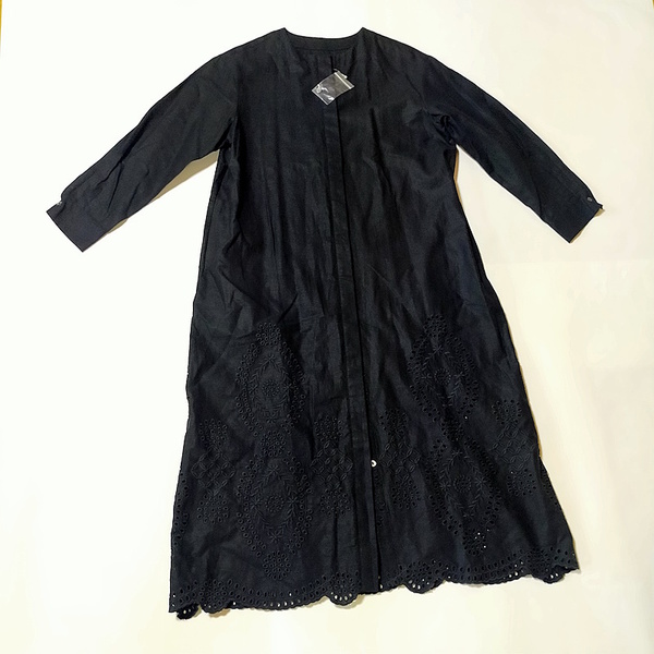 試着程度 MEDE19F レースワンピース サイズ MP 麻綿 夏 七分袖 メデジュウキュウ フェリシモ