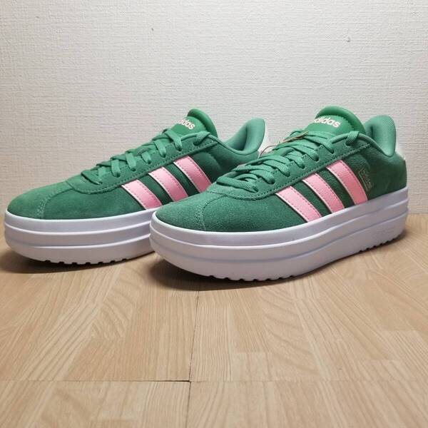 送料無料・新品未使用!!アディダス adidas カジュアルシューズ スニーカー / VL COURT BOLD / グリーン 23.5cm