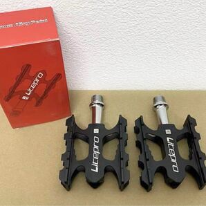 LITEPRO アルミフラットペダル ブラック 自転車 スポーツバイク