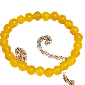 s166珍しい★天然黄玉(Yellow Jade),黄翡翠ブレスレット8mm♪