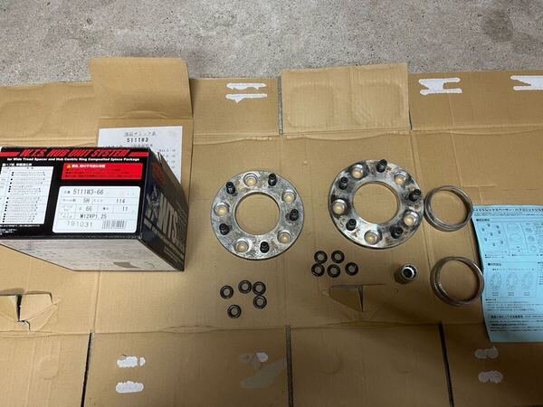 協栄 Kics キックス ハブ66付 ワイドトレッドスペーサー 11mm 5H 114.3 M12-P1.25 5111W3-66