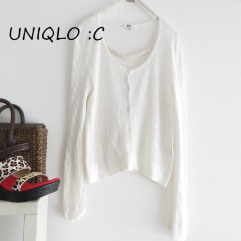 送料込 匿名配送 UNIQLO :C ユニクロ C レース ボタン ニットカーディガン 春夏