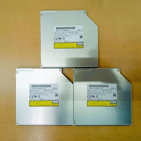 B005 ノートパソコン用 blu-ray 内蔵ブルーレイドライブ 厚さ9.5mm SATA UJ-272 3台セット ベゼル無し