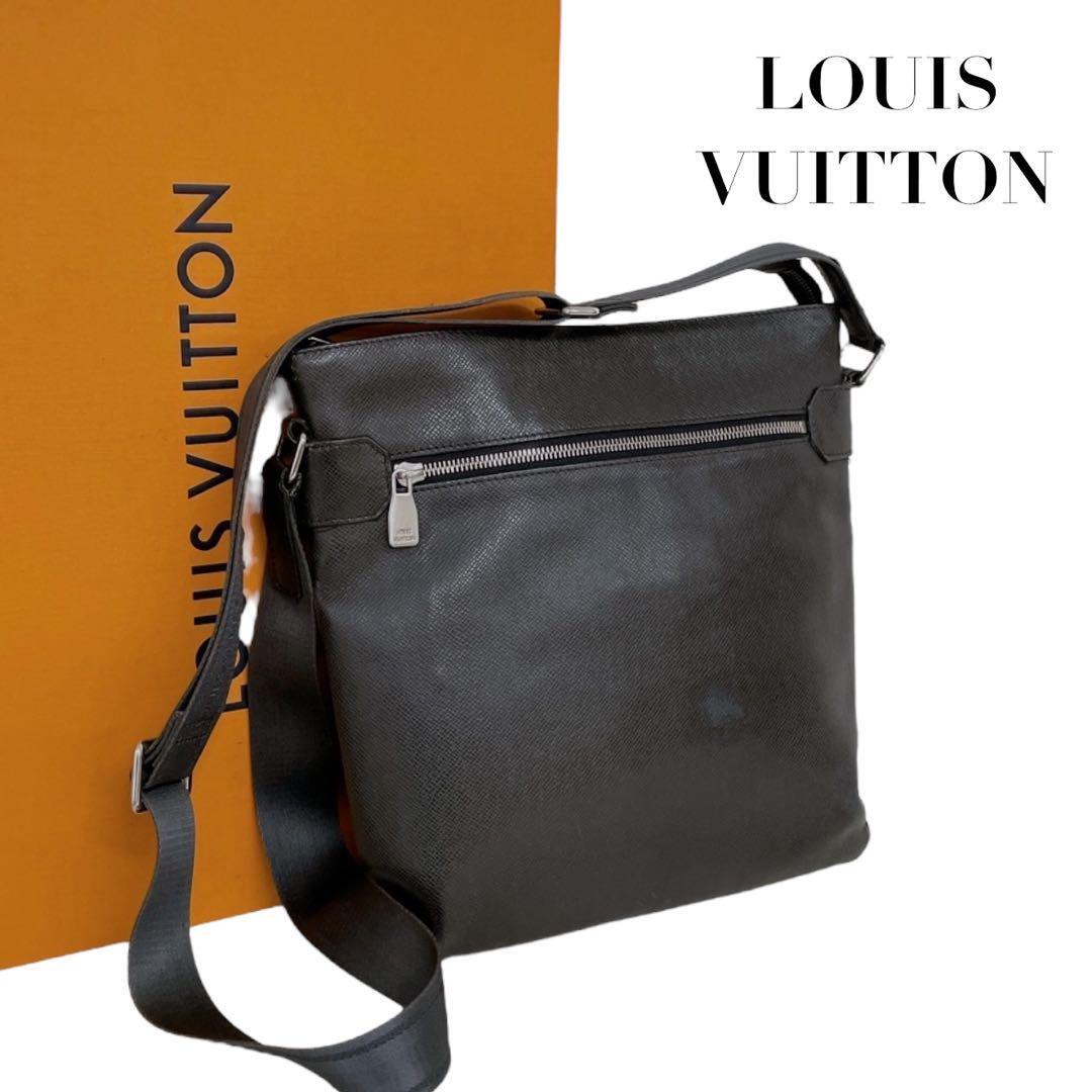 美品 ルイヴィトン サシャ タイガ ショルダーバッグ レザー ブラック 美品 ルイヴィトン サシャ タイガ ショルダーバッグ レザー ブラック