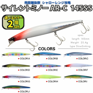 サイレントミノー145SS 2個セット 145mm 25.4g シーバスルアー サイレントアサシン好きに! 移動重心 飛距離抜群【1091mart】