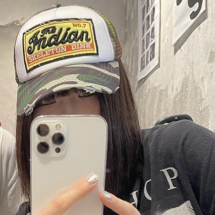 メッシュキャップ アメカジ ダメージ加工 ヴィンテージ風 古着 迷彩 帽子