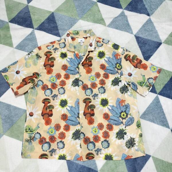 H&M 花柄生地のメンズアロハシャツ XLサイズ