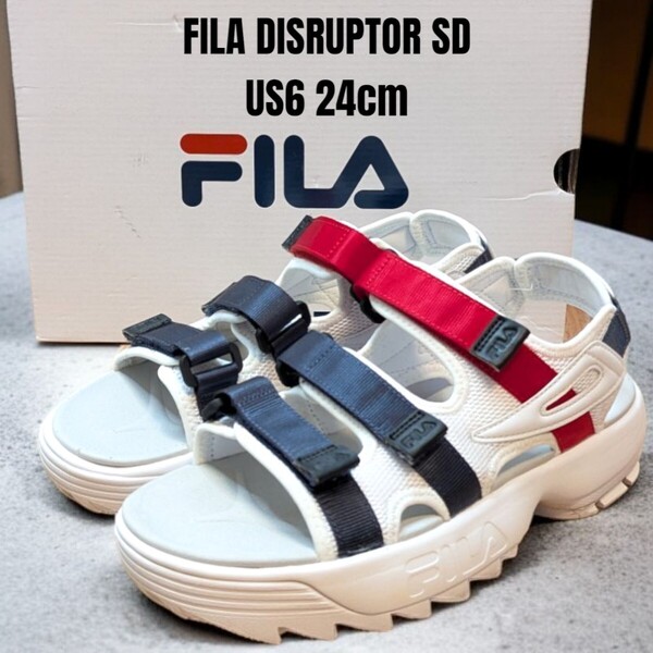 美品 FILA フィラ ディスラプター サンダル 24cm 厚底サンダル レディースサンダル スポーツサンダル FILAサンダル