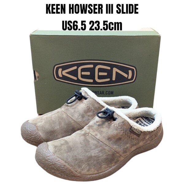 美品 KEEN HOWSER III SLIDE キーン ハウザー ベロア 23.5cm スリッポン レディーススニーカー