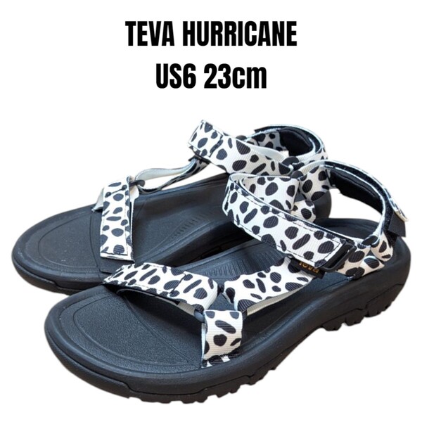 美品 TEVA HURRICANE テバ ハリケーン 23cm ダルメシアン レディースサンダル スポーツサンダル
