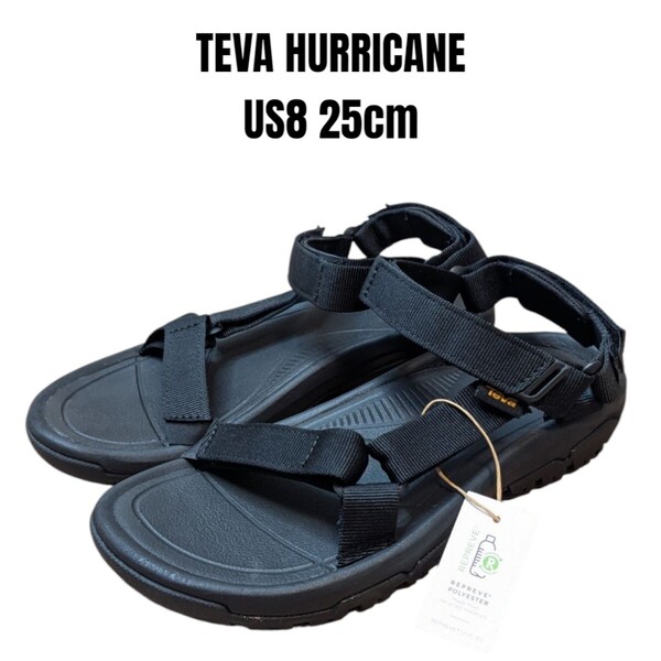 ほぼ未使用 TEVA HURRICANE テバ ハリケーン 25cm ブラック スポーツサンダル レディースサンダル キャンプ アウトドア