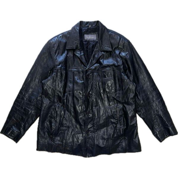 Ben Sherman レザージャケット ブラック 古着 XL レザー 本革 ハーフコート 黒 ヴィンテージ ビンテージ